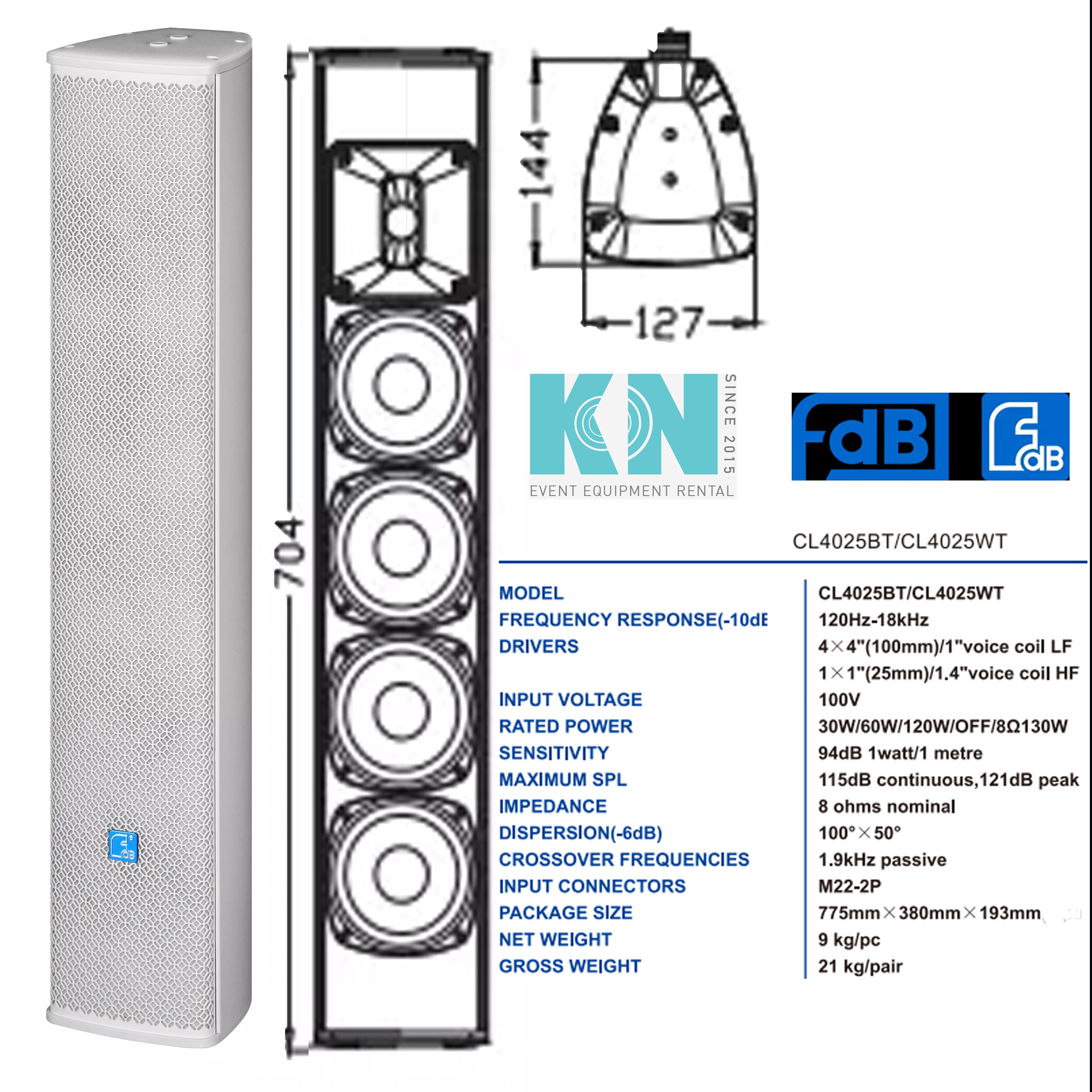 Góc nhìn khác của loa CL4025 - FDB Audio
